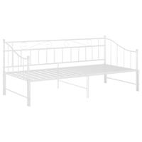 Slaapbankframe uittrekbaar metaal wit 90x200 cm - thumbnail