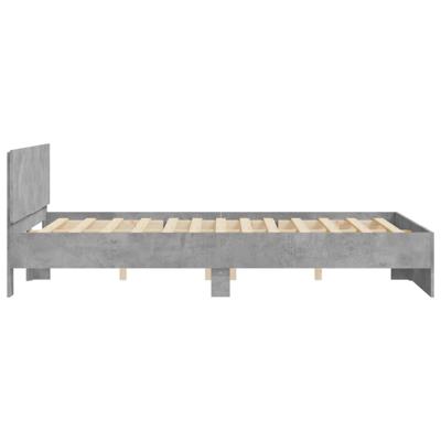Bedframe met hoofdeinde betongrijs 150x200 cm