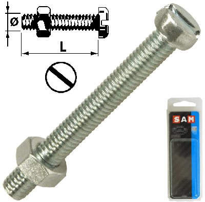 sam metaalschroef cyl. kop + moer m5 x 40 mm 10 stuks sam metaalschroef cyl. kop + moer m5 x 40 mm 10 stuks