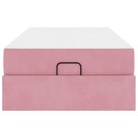 Bedframe met matras met opslag Roze 100 x 200 cm Fluweel - thumbnail