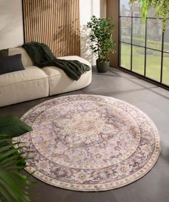 Heritaged Rond Vintage buitenkleed - Valenca Fino paars|roze - 230 cm