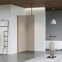 Fortifura Galeria inloopdouche - 40x200cm - rookglas - plafondarm - Geborsteld koper PVD (Koper) SW797934/SW876702/SW876705 - thumbnail