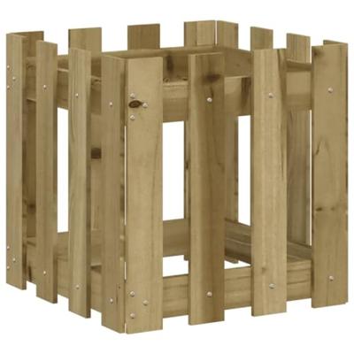 VidaXL Plantenbak met hekontwerp 40x40x40 cm geïmpregneerd grenenhout