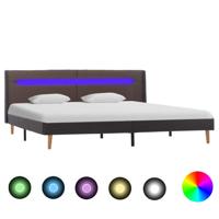 vidaXL Bedframe met LED stof taupe 180x200 cm - thumbnail
