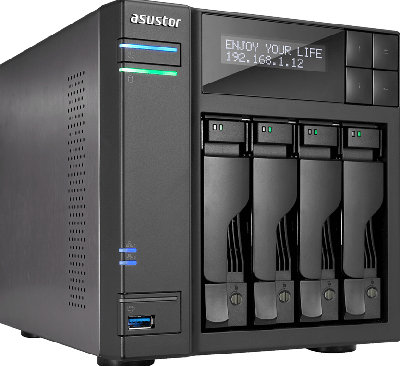 Asustor AS6404T NAS Mini Tower Ethernet LAN Zwart J3455