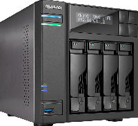 Asustor AS6404T NAS Mini Tower Ethernet LAN Zwart J3455 - thumbnail