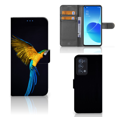 OPPO Reno 6 Pro Plus 5G | Telefoonhoesje | Met pasjeshouder | Papegaai