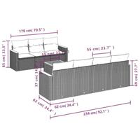 8-delige Loungeset met kussens poly rattan beige - thumbnail