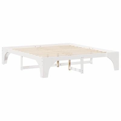 Bedframe met opslag Wit 180 x 200 cm Massief grenenhout Bedframe met opslag Wit 180 x 200 cm Massief grenenhout