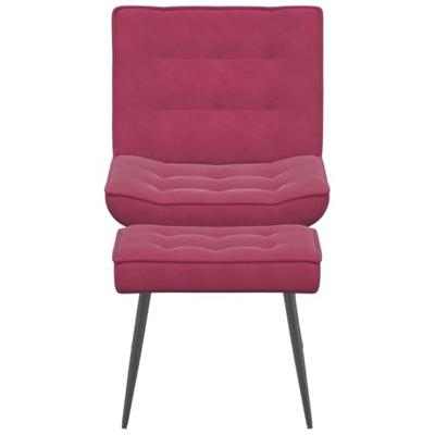 Relaxstoel met voetenbank fluweel wijnrood Relaxstoel met voetenbank fluweel wijnrood