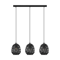 Eglo Zwarte rotan hanglampDembleby 1 3-lichts - 43266 - thumbnail