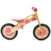 Simply for Kids Houten Loopfiets Pink Flower - thumbnail
