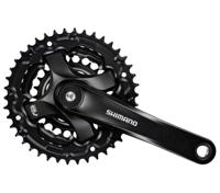 Crankstel 6/7/8 speed Shimano Tourney FC-TY501 met 175mm crankarm 42 x 34 x 24T - zwart - thumbnail