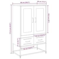 Hoge kast 68x39x111,5 cm staal olijfgroen - thumbnail