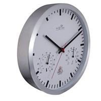 NeXtime ne-90513wi wandklok + weerstation 25cm wit rc aluminium - thumbnail