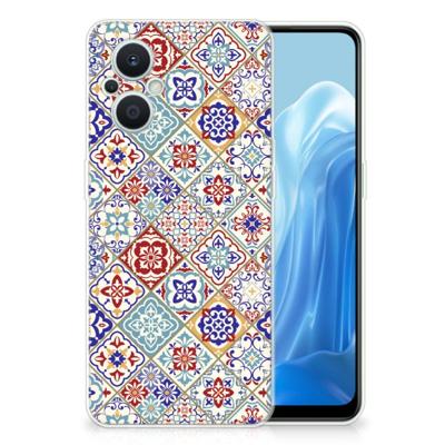 OPPO Reno8 Lite TPU Siliconen Hoesje Tiles Color OPPO Reno8 Lite TPU Siliconen Hoesje Tiles Color
