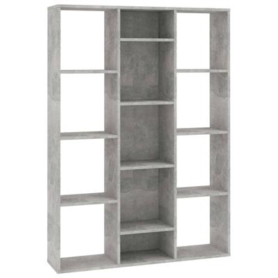Kamerscherm/boekenkast 100x24x140 cm bewerkt hout betongrijs