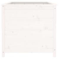Plantenbak verhoogd 119,5x82,5x78 cm massief grenenhout wit - thumbnail
