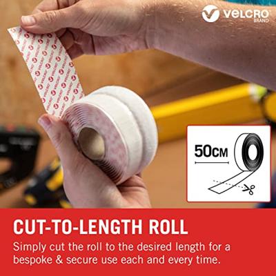 VELCRO® VEL-EC60224 Klittenband Om vast te plakken Haak- en lusdeel (l x b) 500 mm x 20 mm Wit 0.5 m