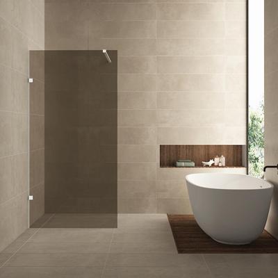 Inloopdouche Wiesbaden Less 90x200 cm 8 mm Nano Vintage Brons Glas Mat Wit