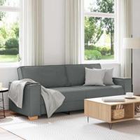 3-zitsbank Donkergrijs 220x78x84 cm Stof - thumbnail