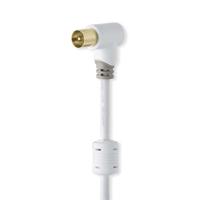 Coaxkabel 100 dB | IEC (coax) male haaks - IEC (coax) female haaks | 5,0 m | Wit - thumbnail