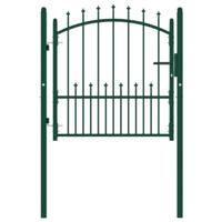 VidaXL Poort met speerpunten 100x100 cm staal groen - thumbnail