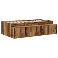 Opbergbedframe met opslag Oud hout 75 x 190 cm Bewerkt hout - thumbnail