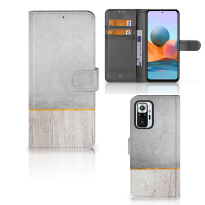 Xiaomi Redmi Note 10 Pro | Book Style Case | Wood Concrete Xiaomi Redmi Note 10 Pro | Book Style Case | Wood Concrete