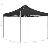 VidaXL Partytent professioneel inklapbaar 2x2 m aluminium antraciet - thumbnail