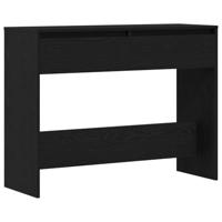 Wandtafel met lade Zwart eiken 100 x 35 x 76.5 cm Bewerkt hout - thumbnail