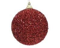 Kerstbal foam glitter kraal d8 cm rd hangdeco Decoris - Decoris - thumbnail