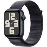 Apple Watch SE (2024) GPS 44 mm Aluminium kast Sport Loop Inktzwart - thumbnail