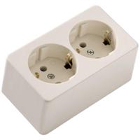 Martin Kaiser 715/ws Stopcontact (opbouw) Set van 1 stuks IP20 Crèmewit (mat) - thumbnail