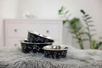 Voederbak rvs zwart met motief 4000ml - thumbnail