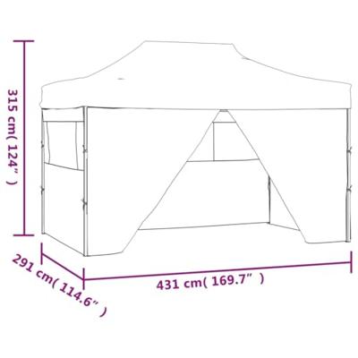 Vouwtent pop-up met 4 zijwanden 3x4,5 m blauw