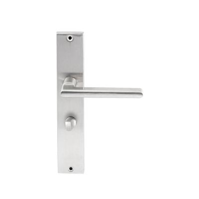 Hardbrass Deurkruk Athene op rechthoekig langschild WC63/8mm - RVS