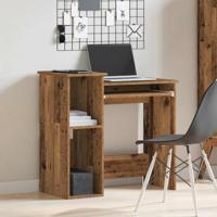 Bureau met schappen 84x40x78 cm bewerkt hout oud houtkleurig - thumbnail
