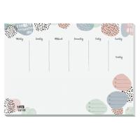 Sigel Rose Inspiration JS101 Bureau onderlegger Weekplanner Wit, Groen, Roze (b x h) 42 cm x 29.7 cm - thumbnail