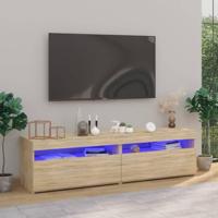 Tv-meubelen 2 st met LED-verlichting 75x35x40 cm sonoma eiken - thumbnail
