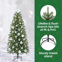 VidaXL Kunstkerstboom met 150 led met standaard groen 120 cm pe en pvc - thumbnail