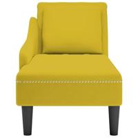 Chaise longue met kussen en rechterarmleuning fluweel geel - thumbnail