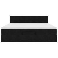 Ottoman bed met matras en LED's 180x200cm fluweel zwart - thumbnail