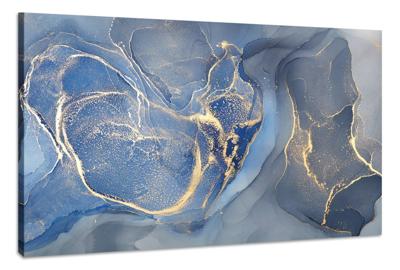 Schilderij - Abstracte Lichtblauwe kleurencompositie, Premium Print, Wanddecoratie