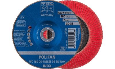 PFERD TOOLS 67718036 PFC 180 CO-FREEZE 36 SG INOX Lamellenschijf Diameter 180 mm Boordiameter 22.23 mm Legering op nikkelbasis, Superlegeringen op nikkel- of PFERD TOOLS 67718036 PFC 180 CO-FREEZE 36 SG INOX Lamellenschijf Diameter 180 mm Boordiameter 22.23 mm Legering op nikkelbasis, Superlegeringen op nikkel- of