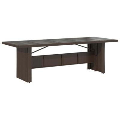 11-delige Bistroset met kussens poly rattan bruin