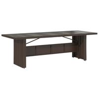 11-delige Bistroset met kussens poly rattan bruin - thumbnail