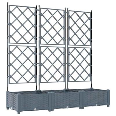 Tuin Bloempot 3 pcs Licht Grijs 120 x 40 x 125,5 cm Staal