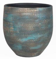 Floran pot madeira blauw goud maat 13x14cm - thumbnail