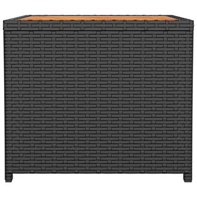 Salontafel met houten blad poly ratten en acaciahout zwart